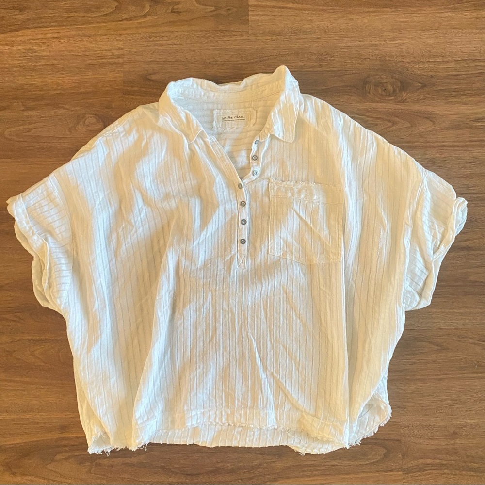 We The Free White Blouse oversized fit